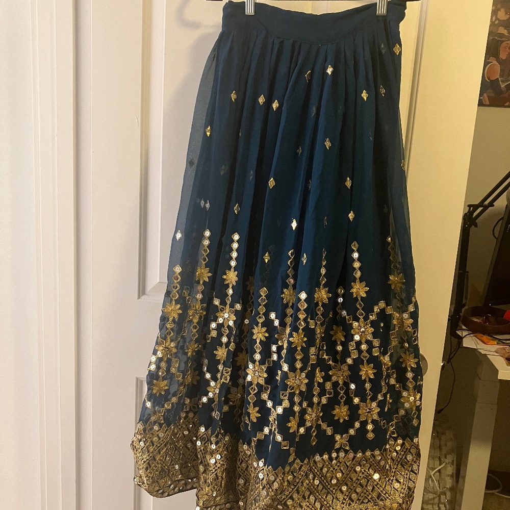Blue lehenga fits size small